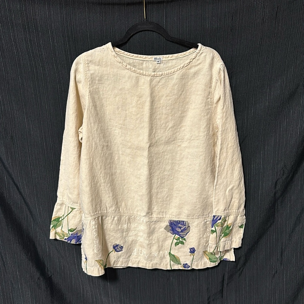 Garron brand‎ Tan w/flowers top / size M / O-13